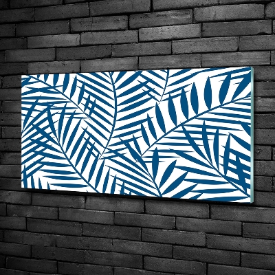 Glasbild Palmenblätter