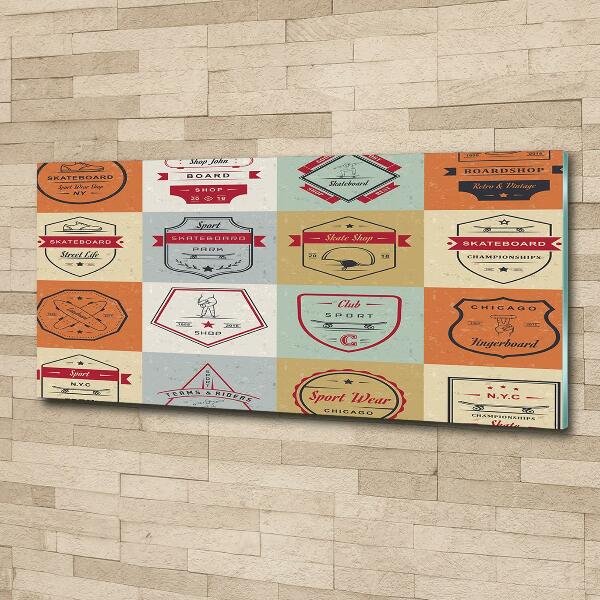 Foto glasbild Skateboard-Schilder
