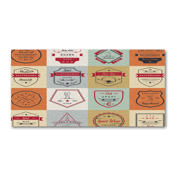 Foto glasbild Skateboard-Schilder