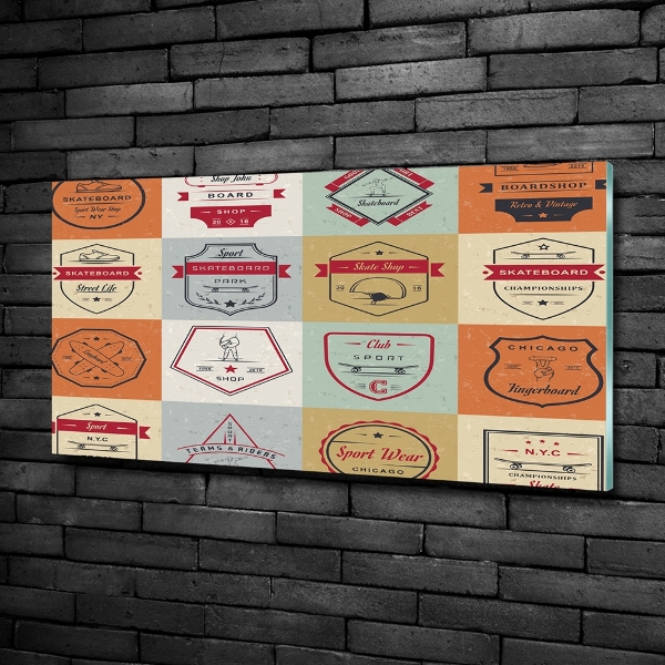Foto glasbild Skateboard-Schilder