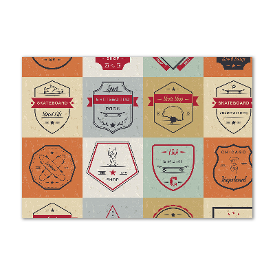 Foto glasbild Skateboard-Schilder