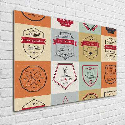 Foto glasbild Skateboard-Schilder