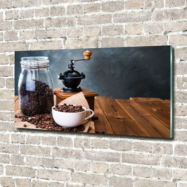 Foto glasbild Kaffeemühle