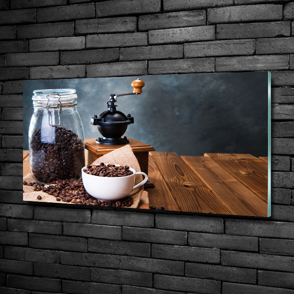 Foto glasbild Kaffeemühle