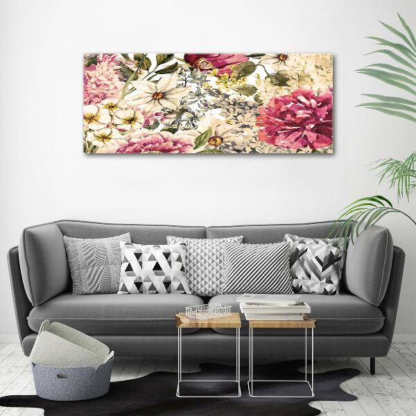 Foto glasbild Blumenmuster