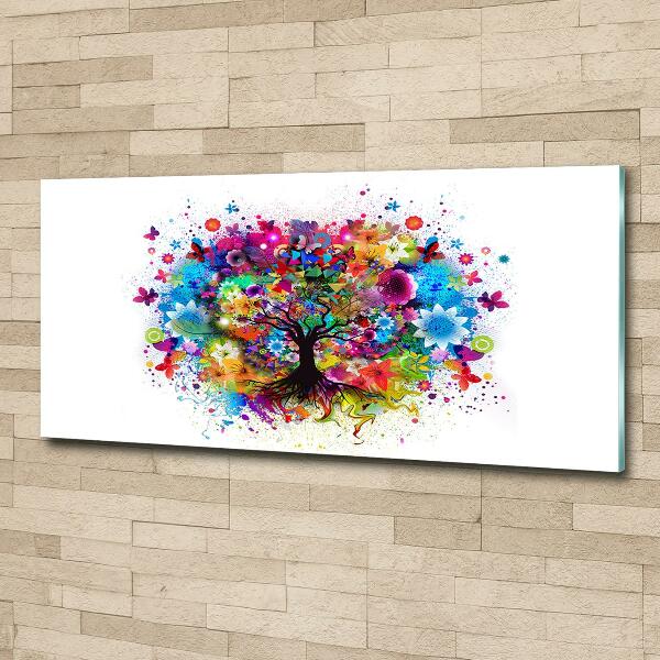 Glasbild Bunter Baum