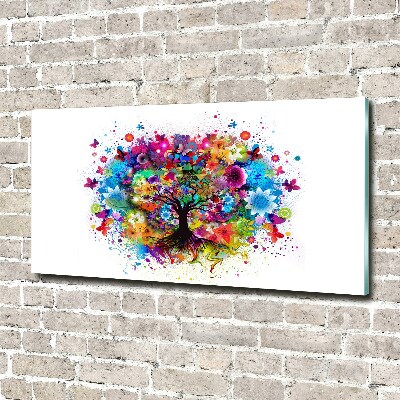 Glasbild Bunter Baum