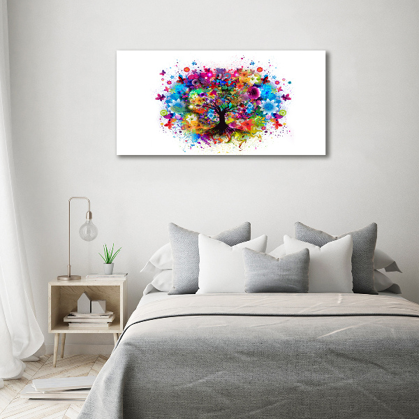 Glasbild Bunter Baum
