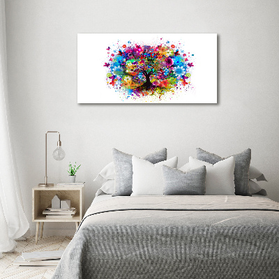 Glasbild Bunter Baum