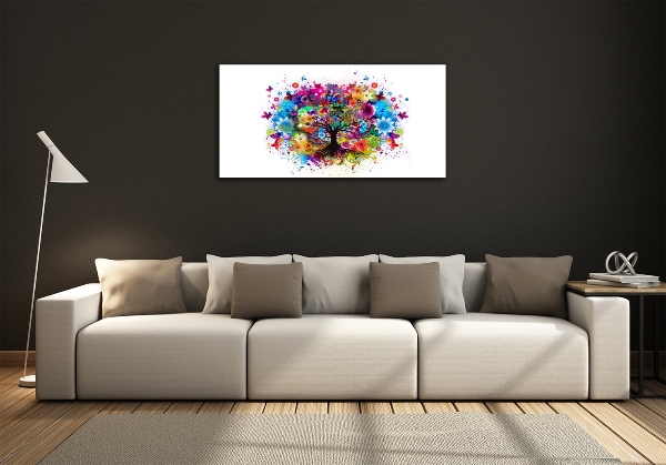 Glasbild Bunter Baum