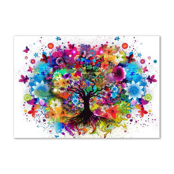 Glasbild Bunter Baum