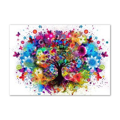 Glasbild Bunter Baum