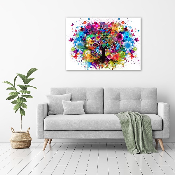 Glasbild Bunter Baum