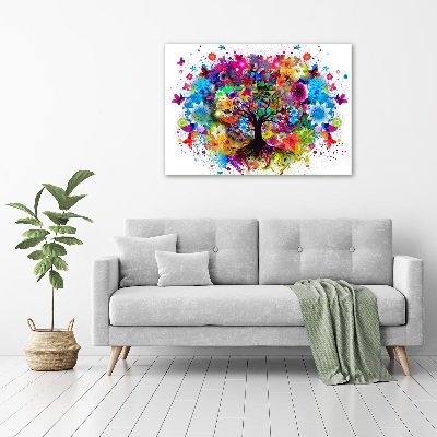 Glasbild Bunter Baum