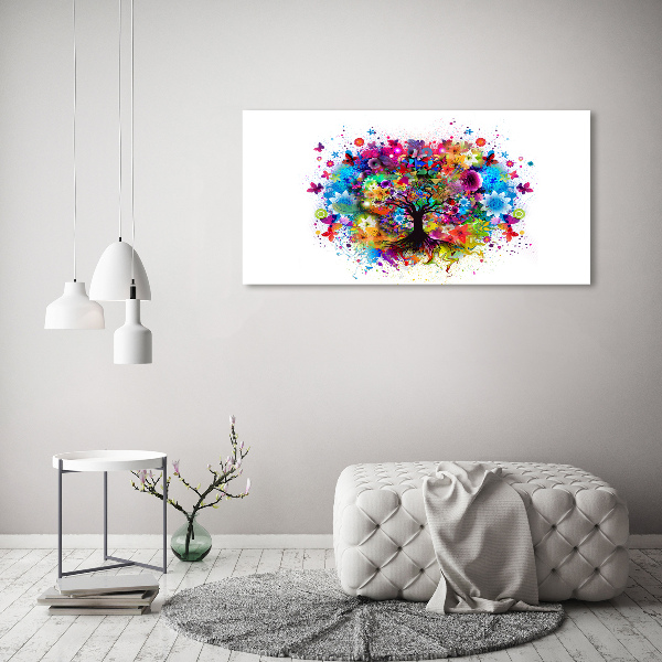 Glasbild Bunter Baum
