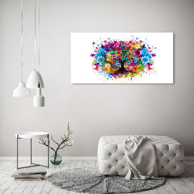 Glasbild Bunter Baum