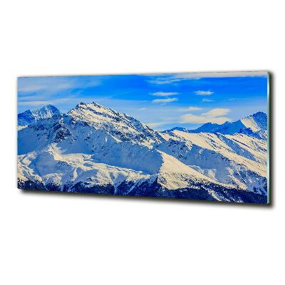 Glasbild Die Alpen im Winter