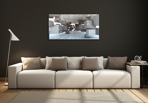 Foto glasbild Würfel aus Beton