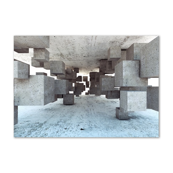 Foto glasbild Würfel aus Beton