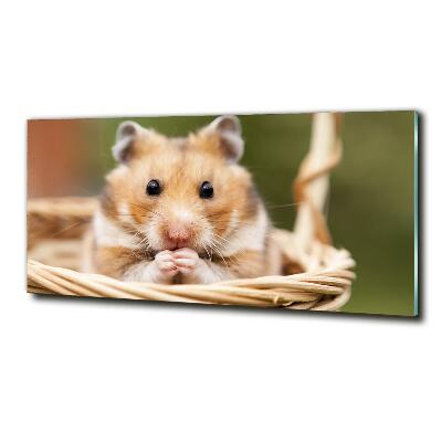 Glasbild Hamster im Korb