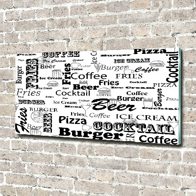 Glasbild Speisekarte