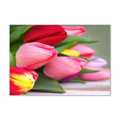 Bild auf glas Bunte Tulpen