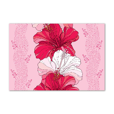 Glasbild Hawaiianische Blumen