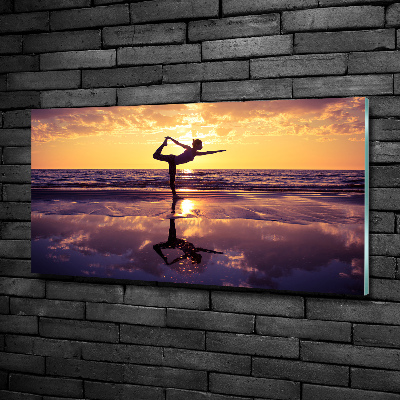 Bild auf glas Yoga am Strand