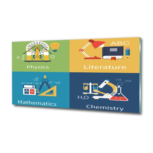 Foto glasbild Schulfächer