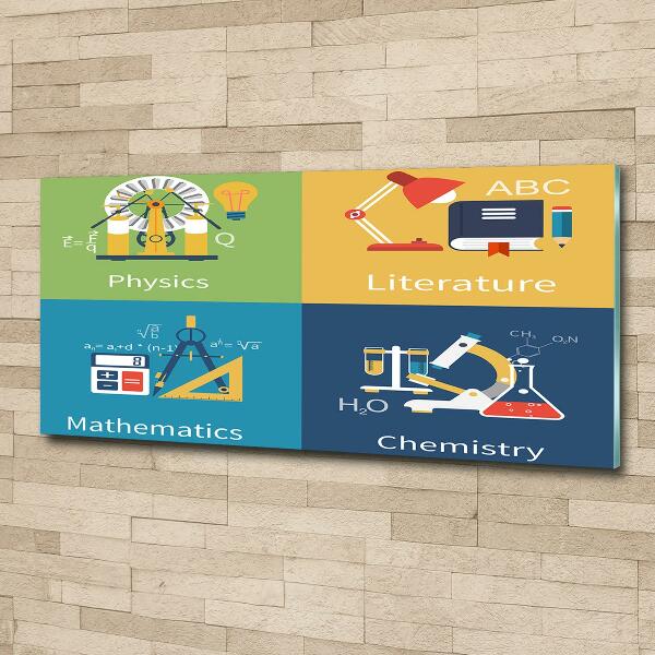 Foto glasbild Schulfächer