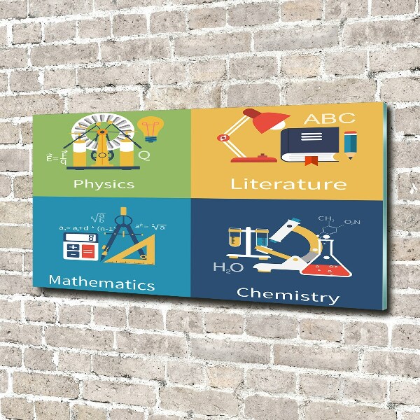 Foto glasbild Schulfächer