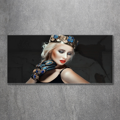 Glasbild Frau mit Krone