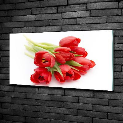 Glasbild Rote Tulpen