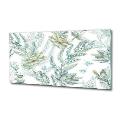 Bild auf glas Blüten und Blätter