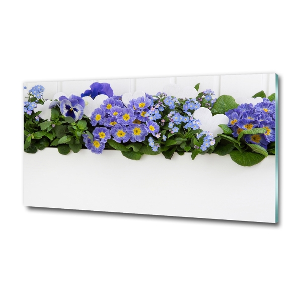 Foto glasbild Blaue Blumen