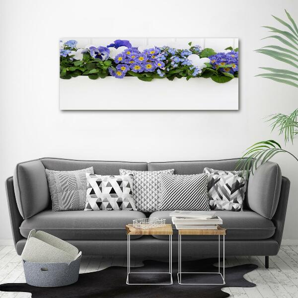 Foto glasbild Blaue Blumen