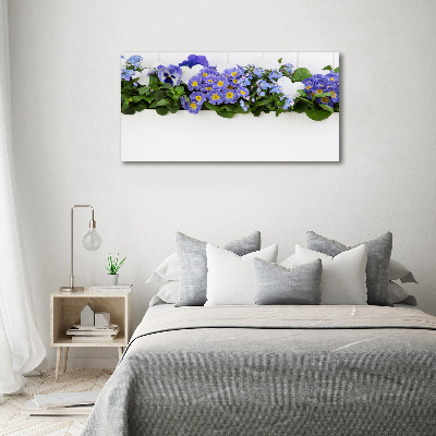 Foto glasbild Blaue Blumen