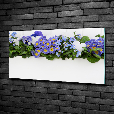 Foto glasbild Blaue Blumen