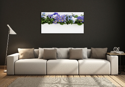 Foto glasbild Blaue Blumen