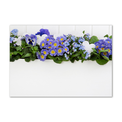 Foto glasbild Blaue Blumen