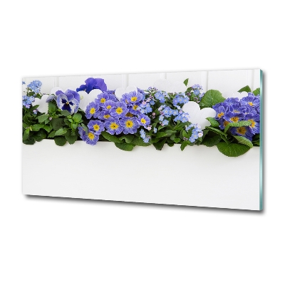 Foto glasbild Blaue Blumen