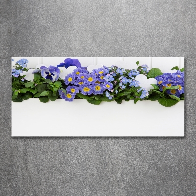 Foto glasbild Blaue Blumen