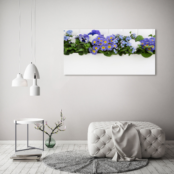 Foto glasbild Blaue Blumen