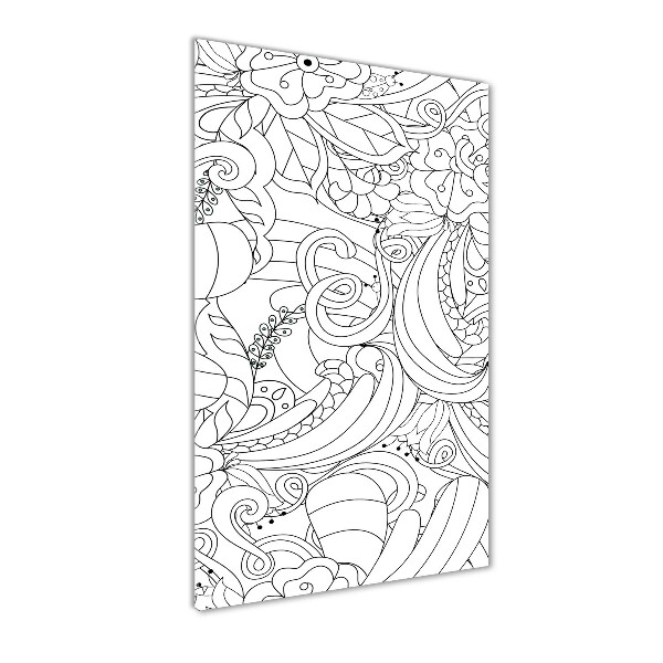 Glasbild vertikales Zentangle-Hintergrund