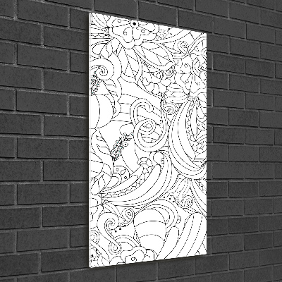 Glasbild vertikales Zentangle-Hintergrund