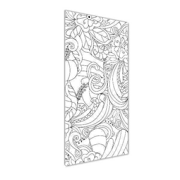 Glasbild vertikales Zentangle-Hintergrund
