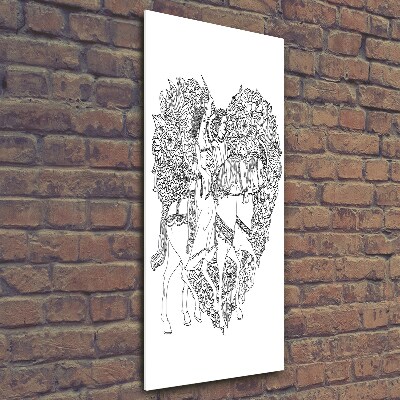 Glasbild vertikales Frau und Mann