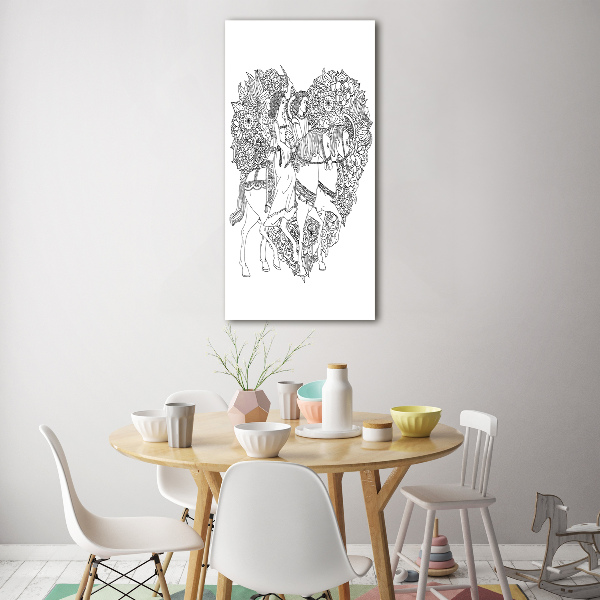 Glasbild vertikales Frau und Mann