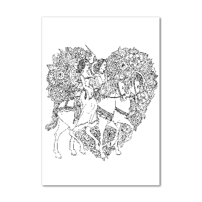 Glasbild vertikales Frau und Mann