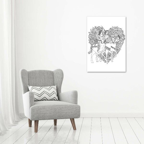 Glasbild vertikales Frau und Mann